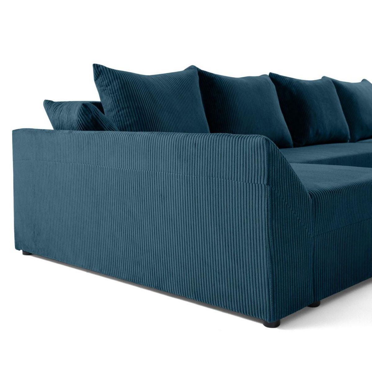 BEST MOBILIER Mike - canapé panoramique en u - 7 places - convertible avec coffre - en velours côtelé