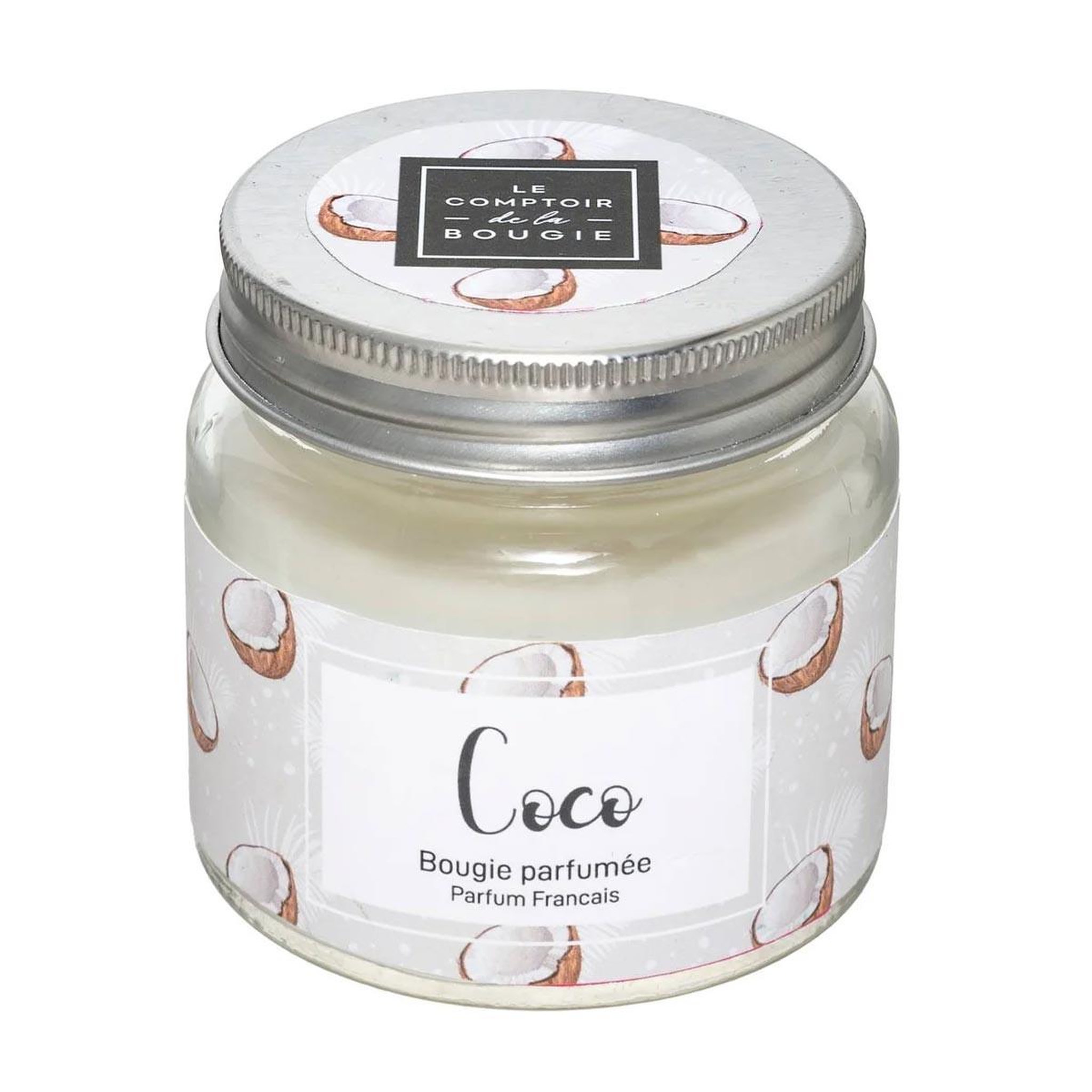 COMPTOIR DE LA BOUGIE Bougie parfumée en verre  bocal  65g coco