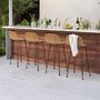 Voir la diapositive 6 : Rendez vous déco Lot de 2 chaises de bar 76 cm en résine tressée marron - Jigani