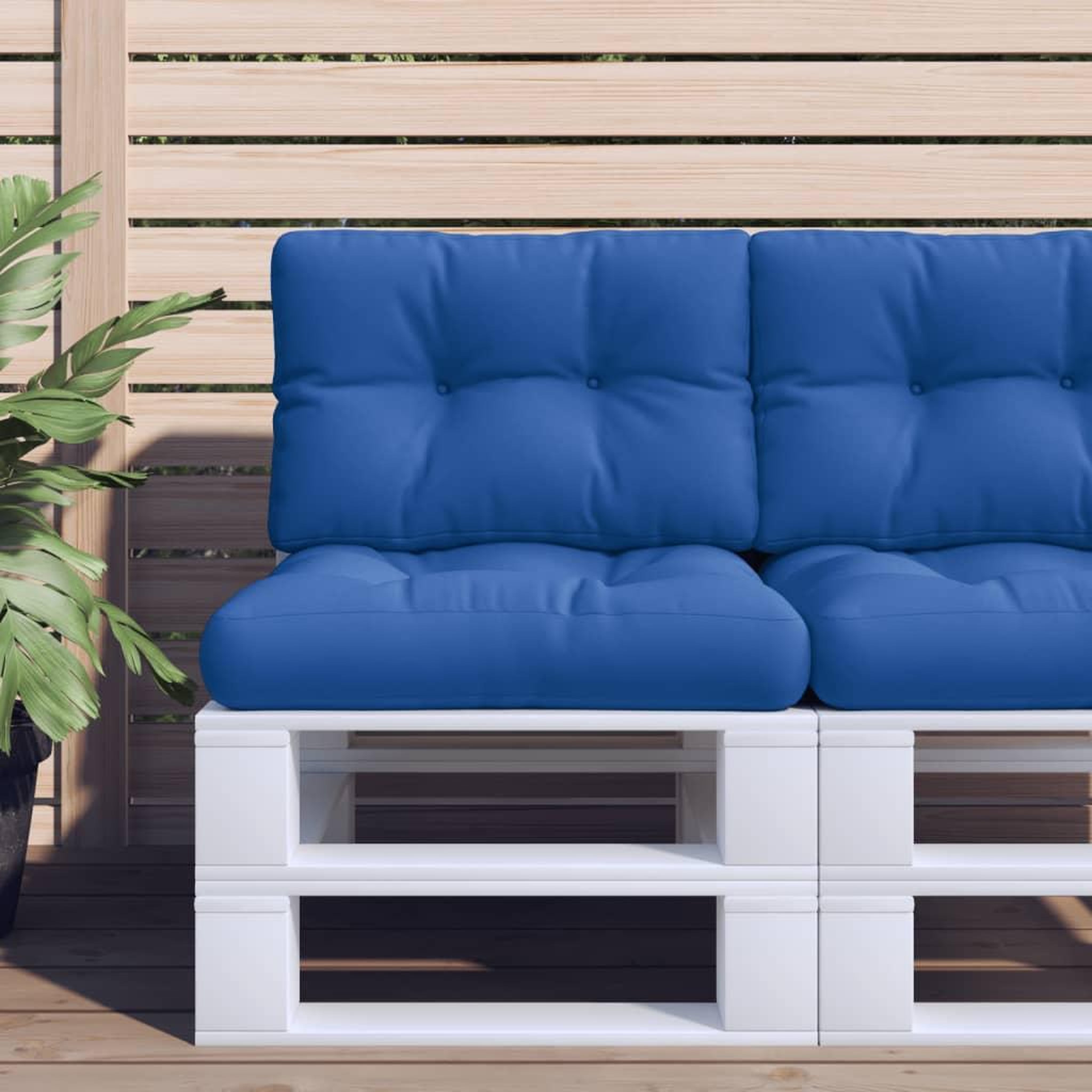 VIDAXL Coussin de palette bleu royal 50x40x12 cm tissu
