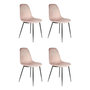 Voir la diapositive 1 : Paris Prix Lot de 4 Chaises Velours  Giulia  85cm Rose