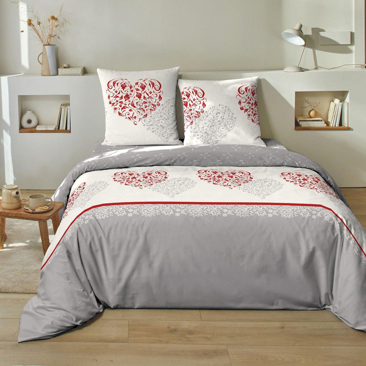 Home collection Parure Housse De Couette 100% flanelle de coton Celia