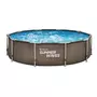SUMMER WAVES Piscine tubulaire Active Frame Pool ronde effet rotin 3,05 x 0,76 m - Summer Waves