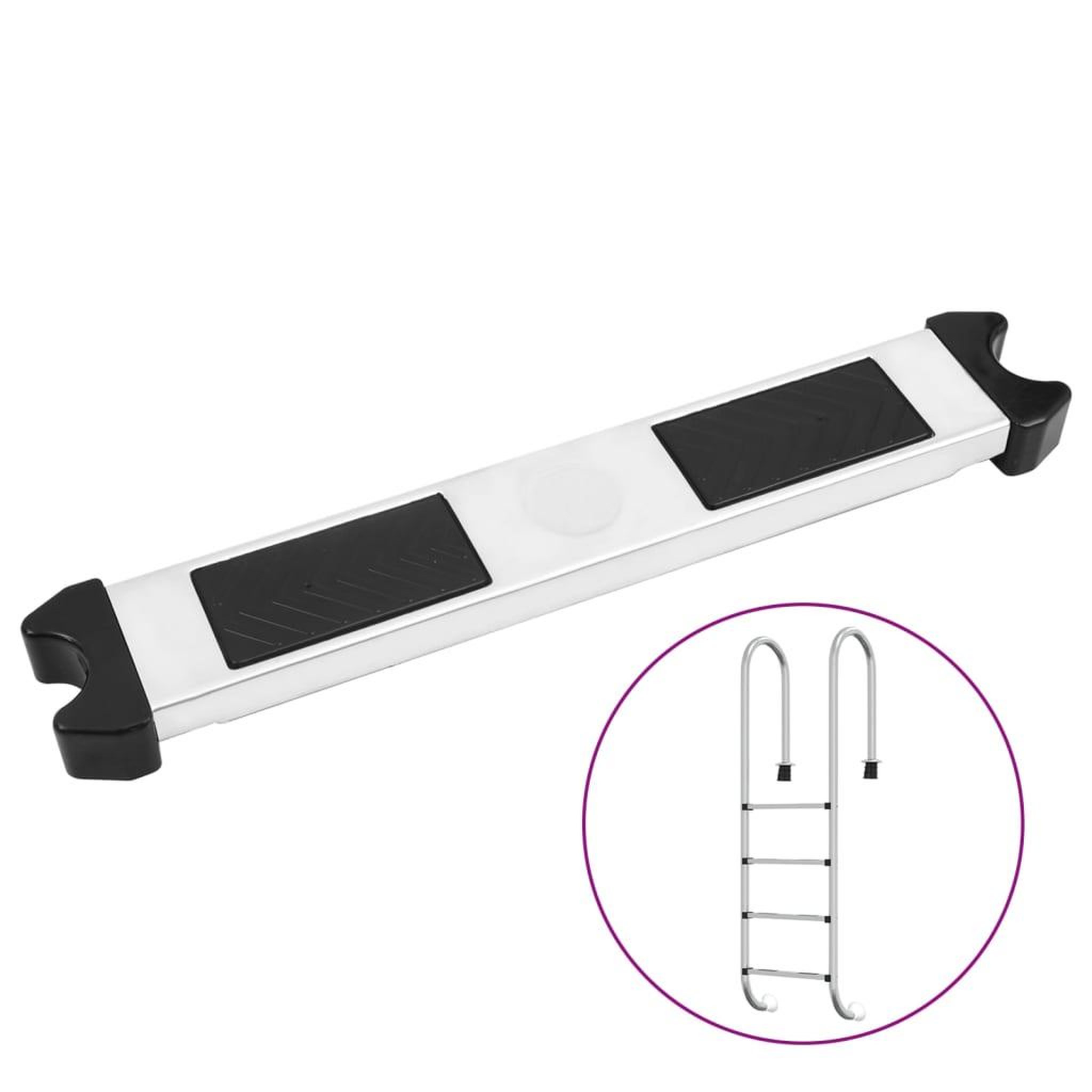 Voir la diapositive 5 : VIDAXL Marche d'echelle de piscine 50x9x3,5 cm acier inoxydable 304