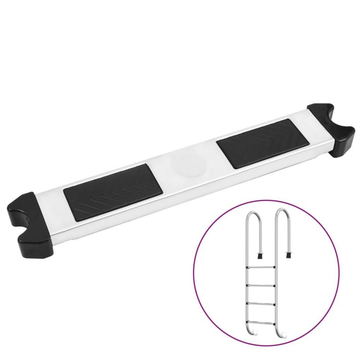 VIDAXL Marche d'echelle de piscine 50x9x3,5 cm acier inoxydable 304