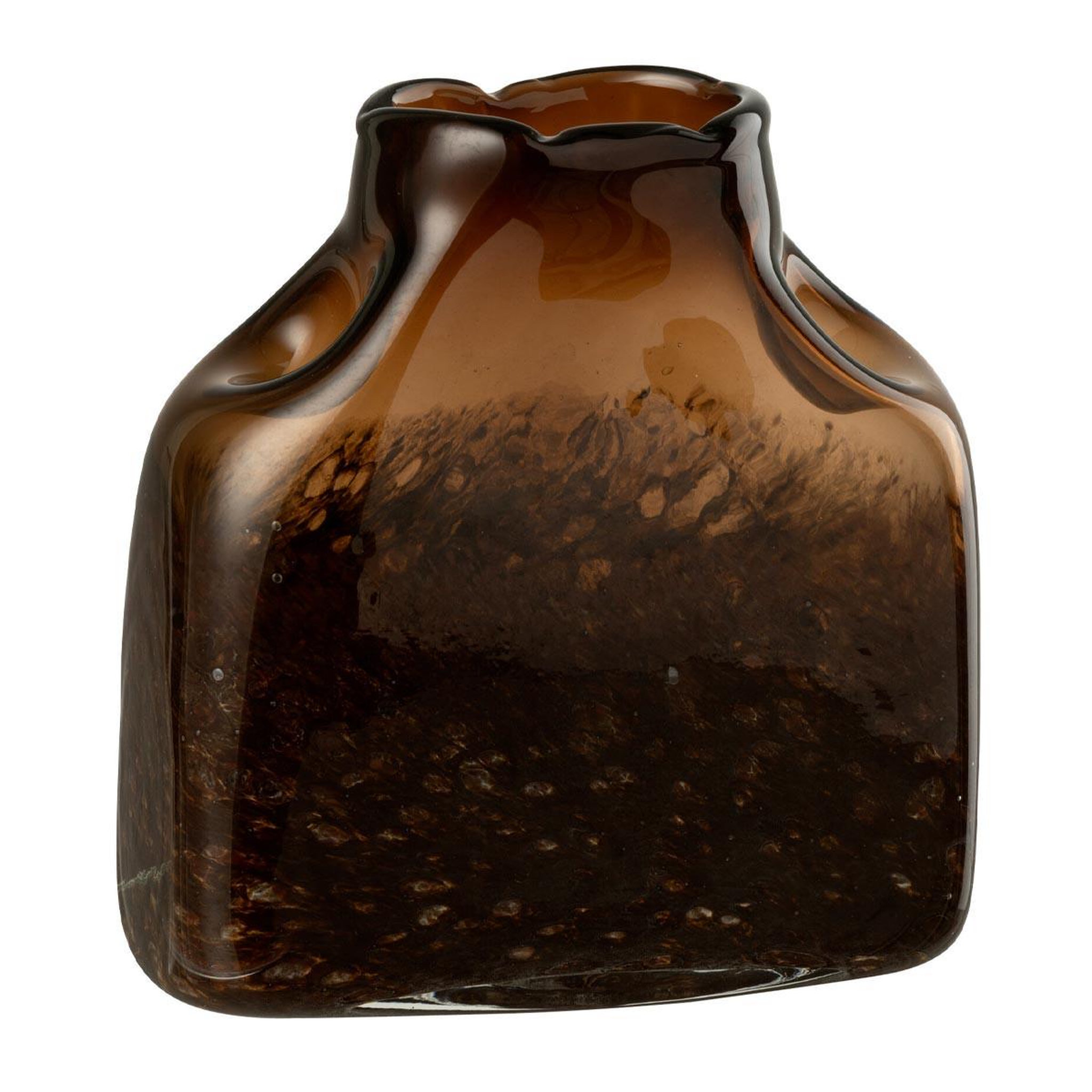 J-LINE Vase déco en verre  lester  22cm marron foncé
