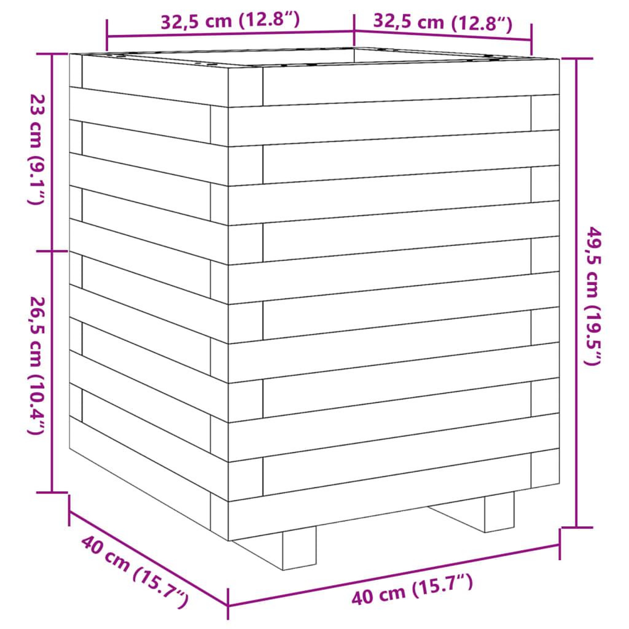 Voir la diapositive 6 : VIDAXL Jardiniere 40x40x49,5 cm bois de pin massif