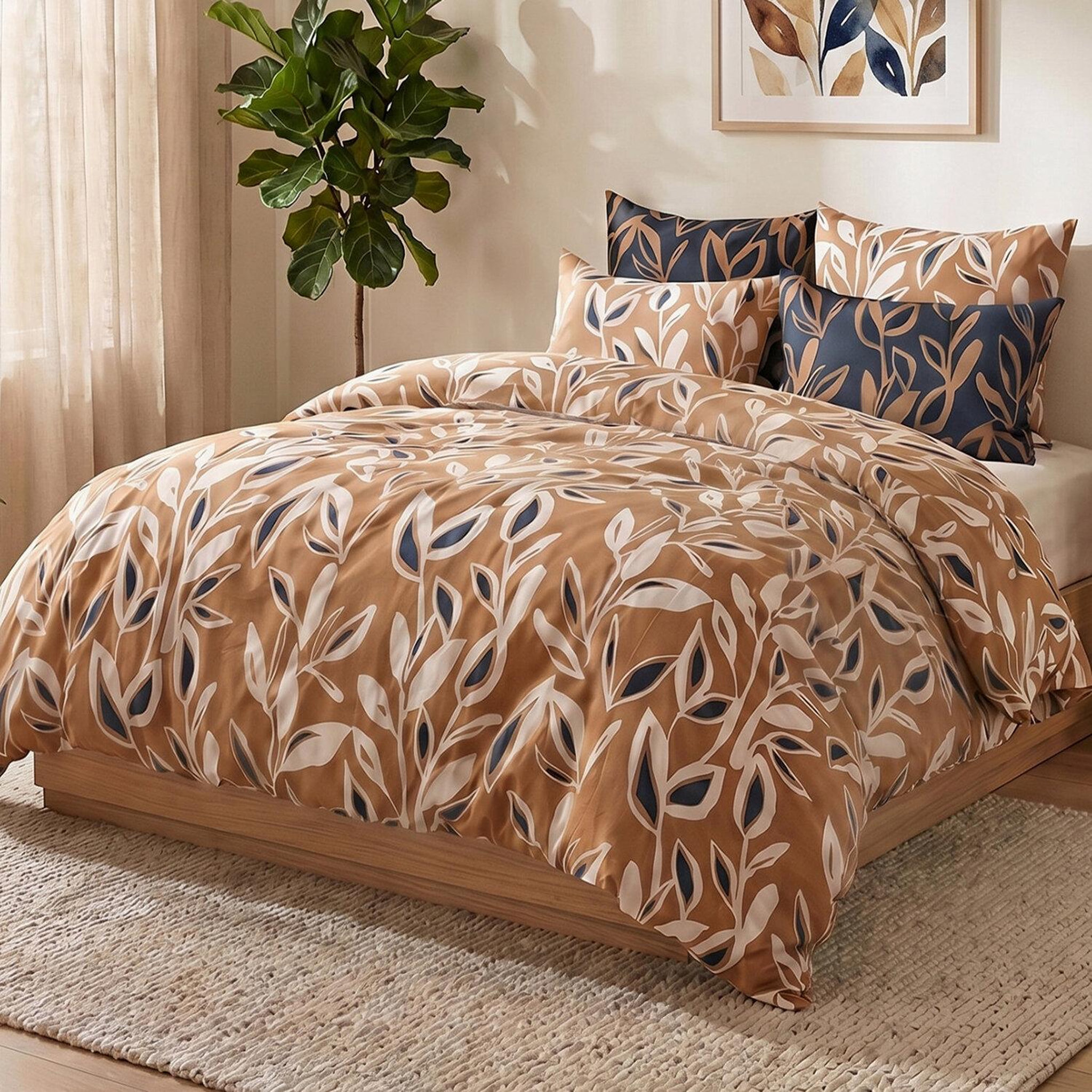 Voir la diapositive 3 : ATELIER DU COTON Parure housse de couette en coton 57 fils linda