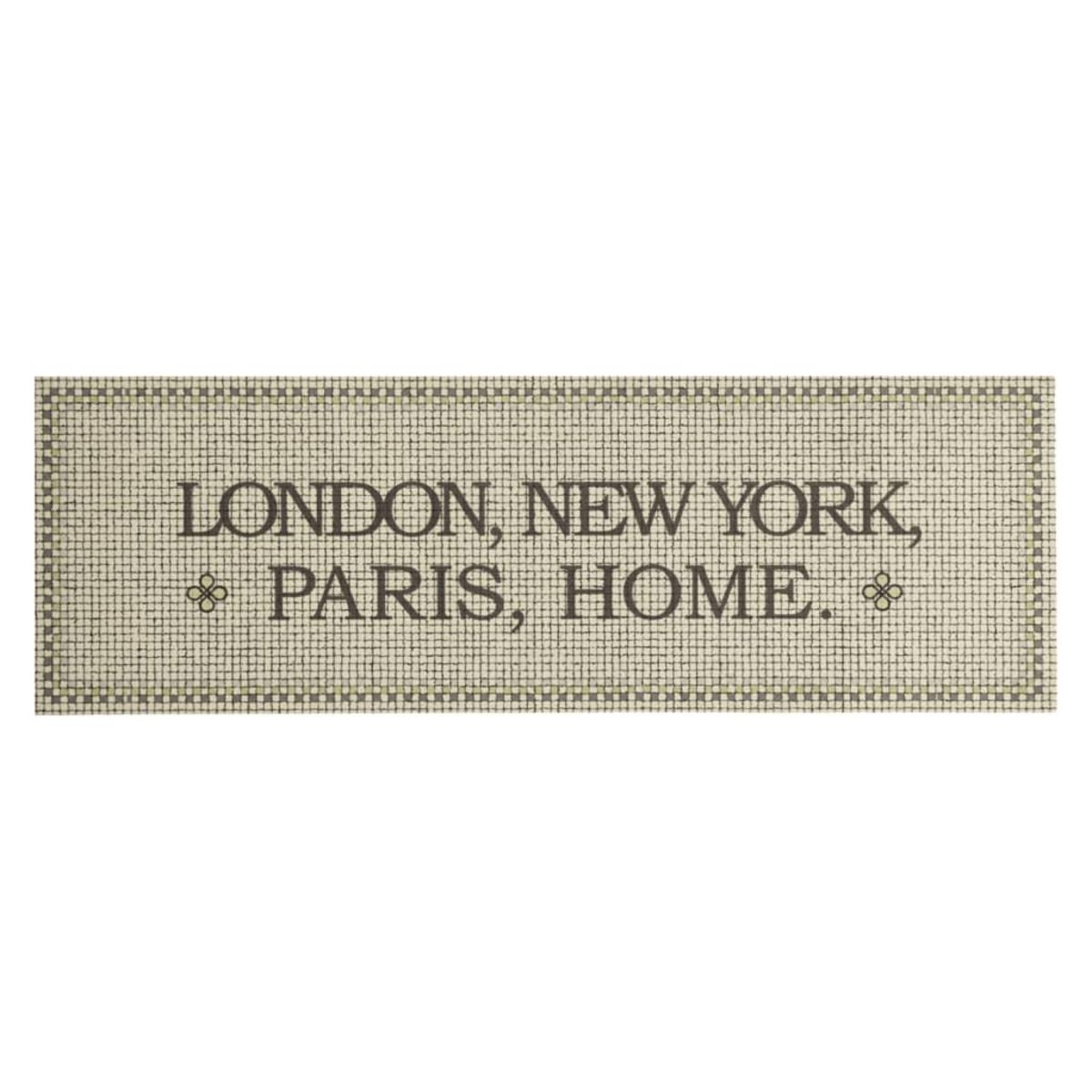 VIDAXL Tapis de cuisine lavable imprime Home capitales 60x180 cm