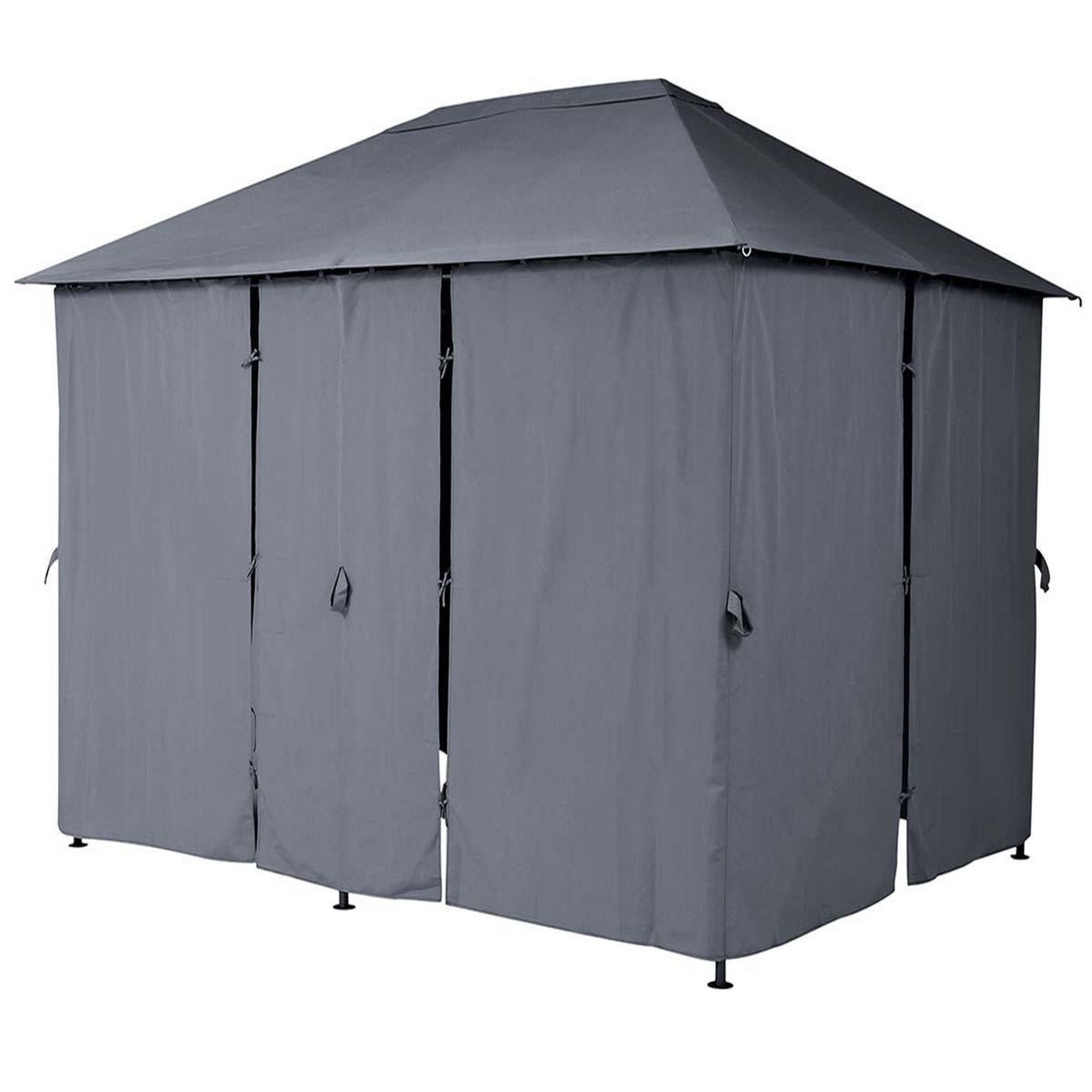 Voir la diapositive 3 : HESPERIDE Jeu de 6 rideaux pour la tonnelle santorini 3 x 4 m ardoise - hespéride