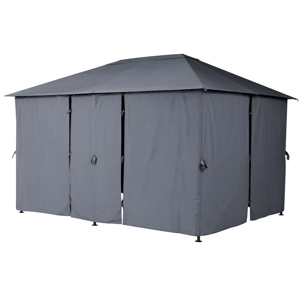 HESPERIDE Jeu de 6 rideaux pour la tonnelle Santorini 3 x 4 m Ardoise - Hespéride