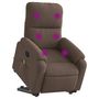 Voir la diapositive 3 : VIDAXL Fauteuil inclinable de massage marron tissu microfibre