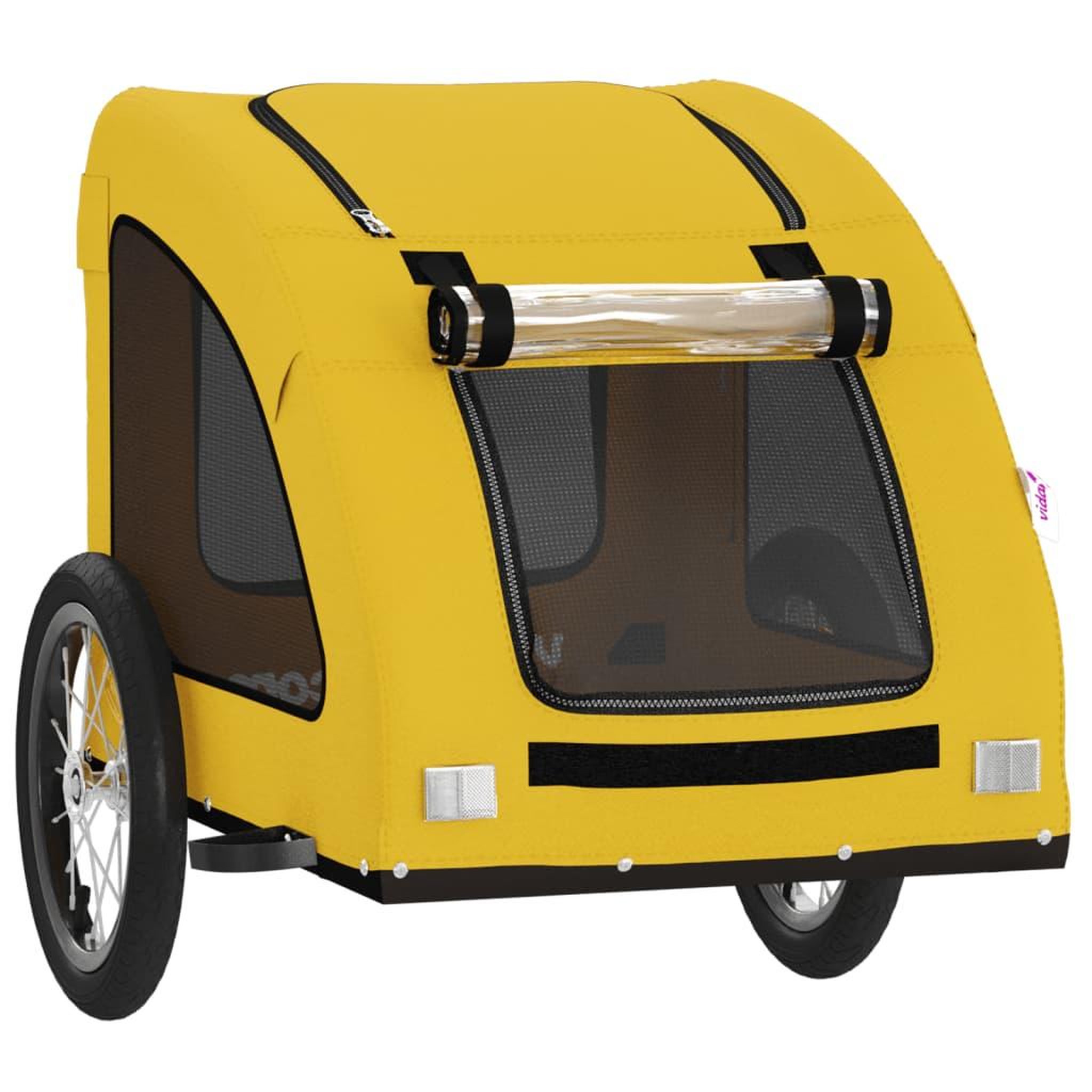 Voir la diapositive 5 : VIDAXL Remorque de velo pour animaux de compagnie jaune
