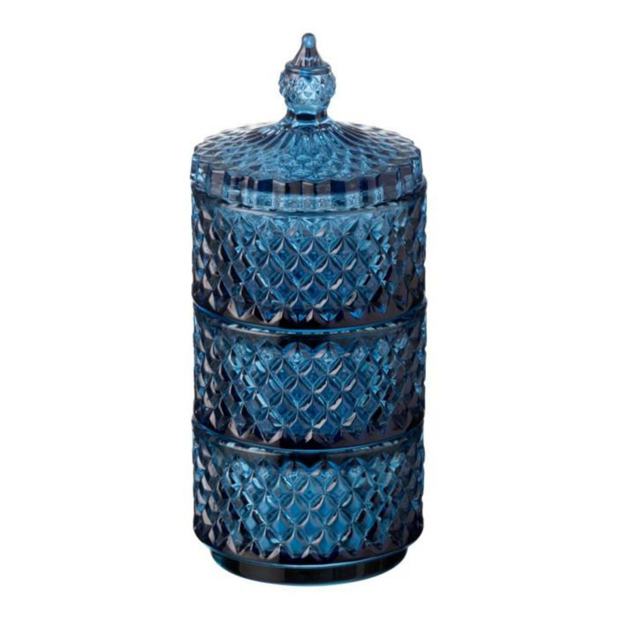 Paris Prix Boîte Déco en Verre  3 Étages  20cm Bleu