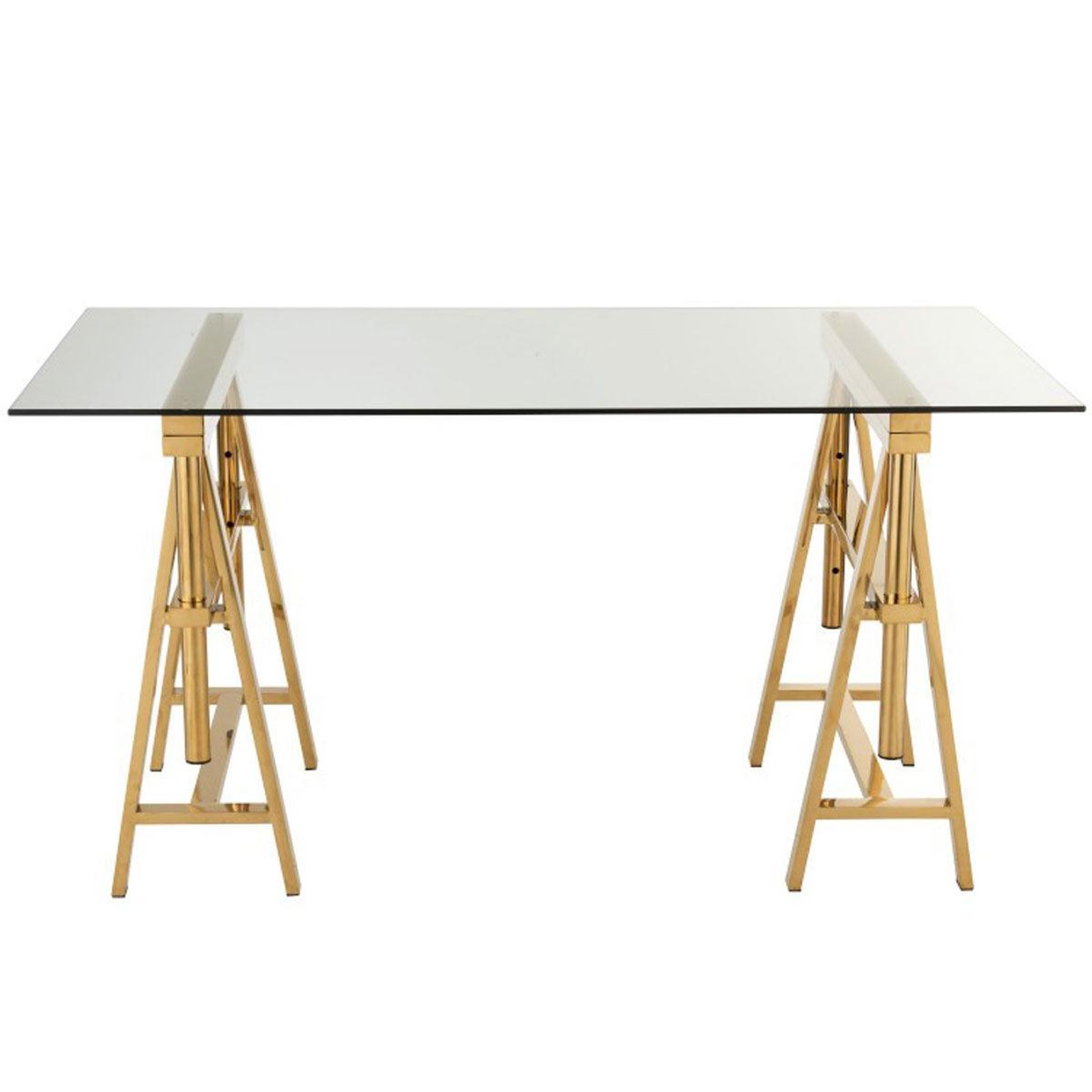 Voir la diapositive 2 : J-LINE Bureau design  ajustable  150cm transparent