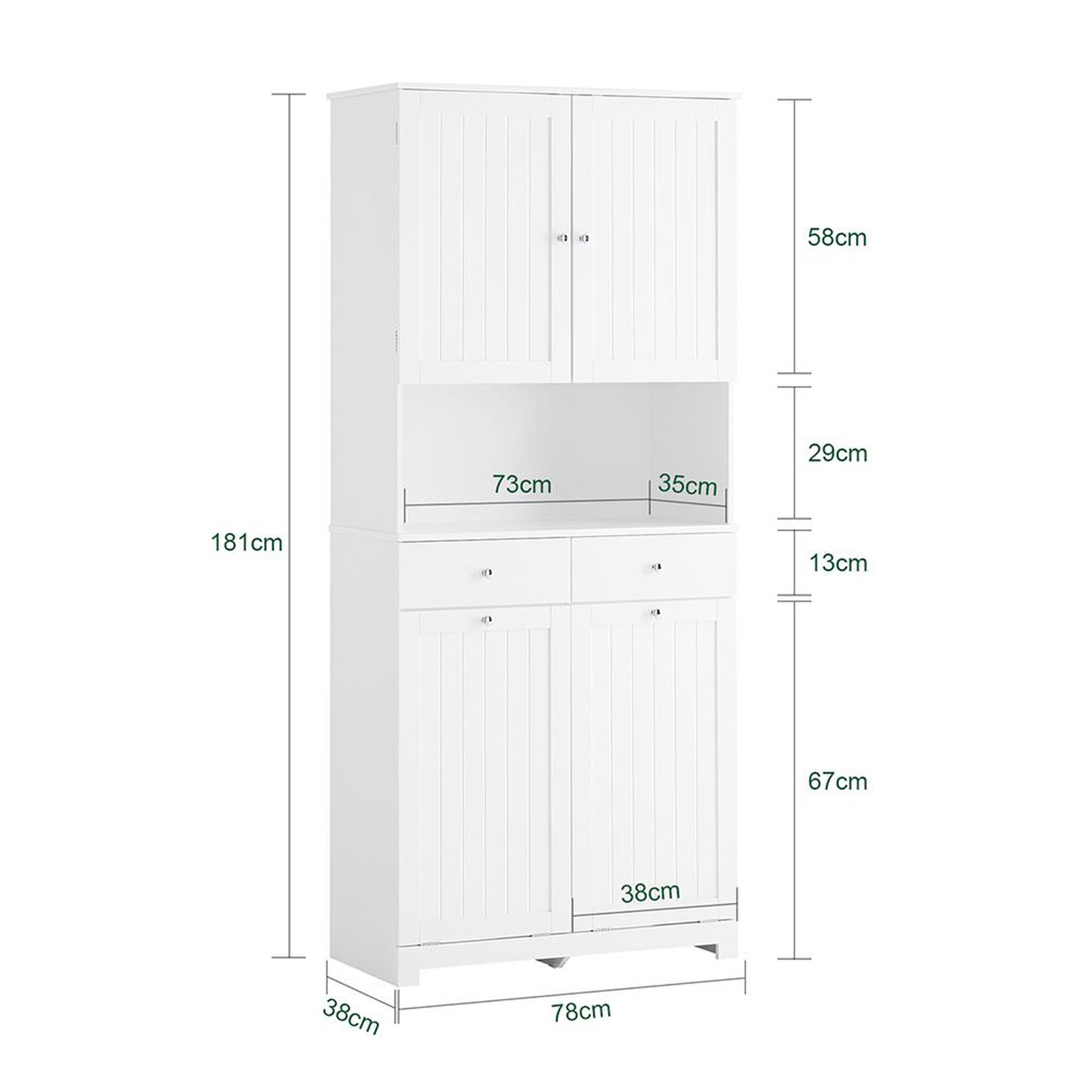 Voir la diapositive 3 : SOBUY SoBuy - Meuble De Buanderie à deux tiroirs - Blanc - 78x38x181cm - Nordique - BZR215-W