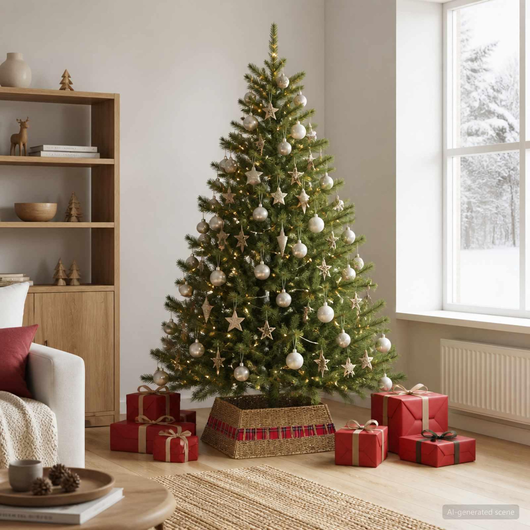 Voir la diapositive 2 : VIDAXL Collier de sapin de Noël Carre Naturel 70 x 70 x 28 cm