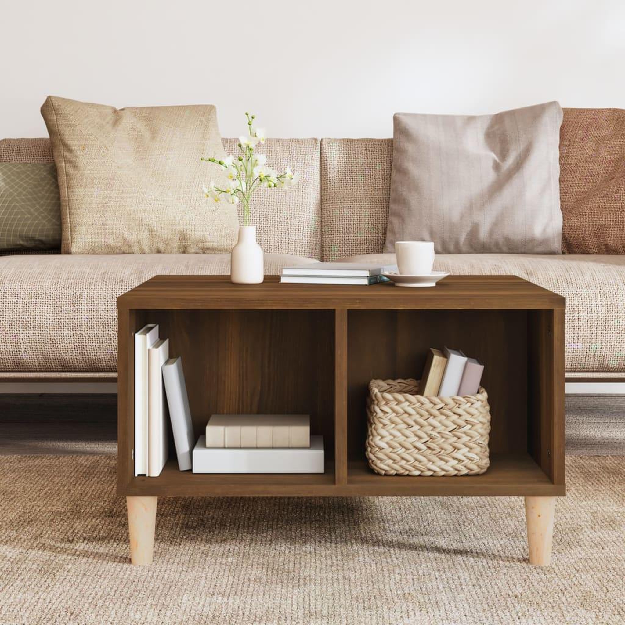 Voir la diapositive 3 : VIDAXL Table basse Chene marron 60x50x36,5 cm Bois d'ingenierie