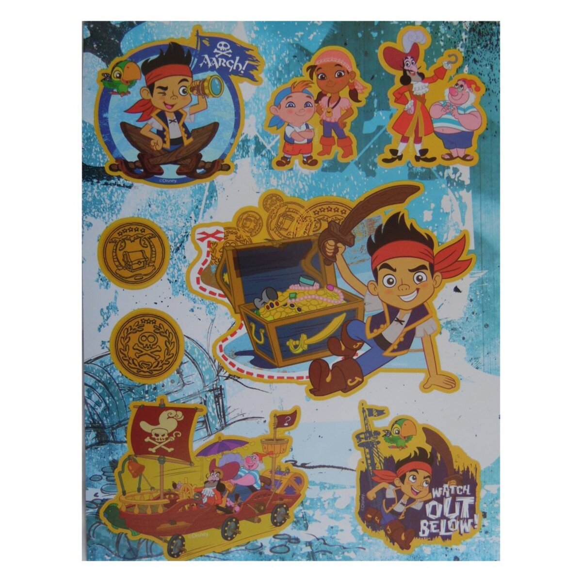 Planche de Stickers Jake le Pirate Autocollant Disney 20 x 30 cm pas cher 