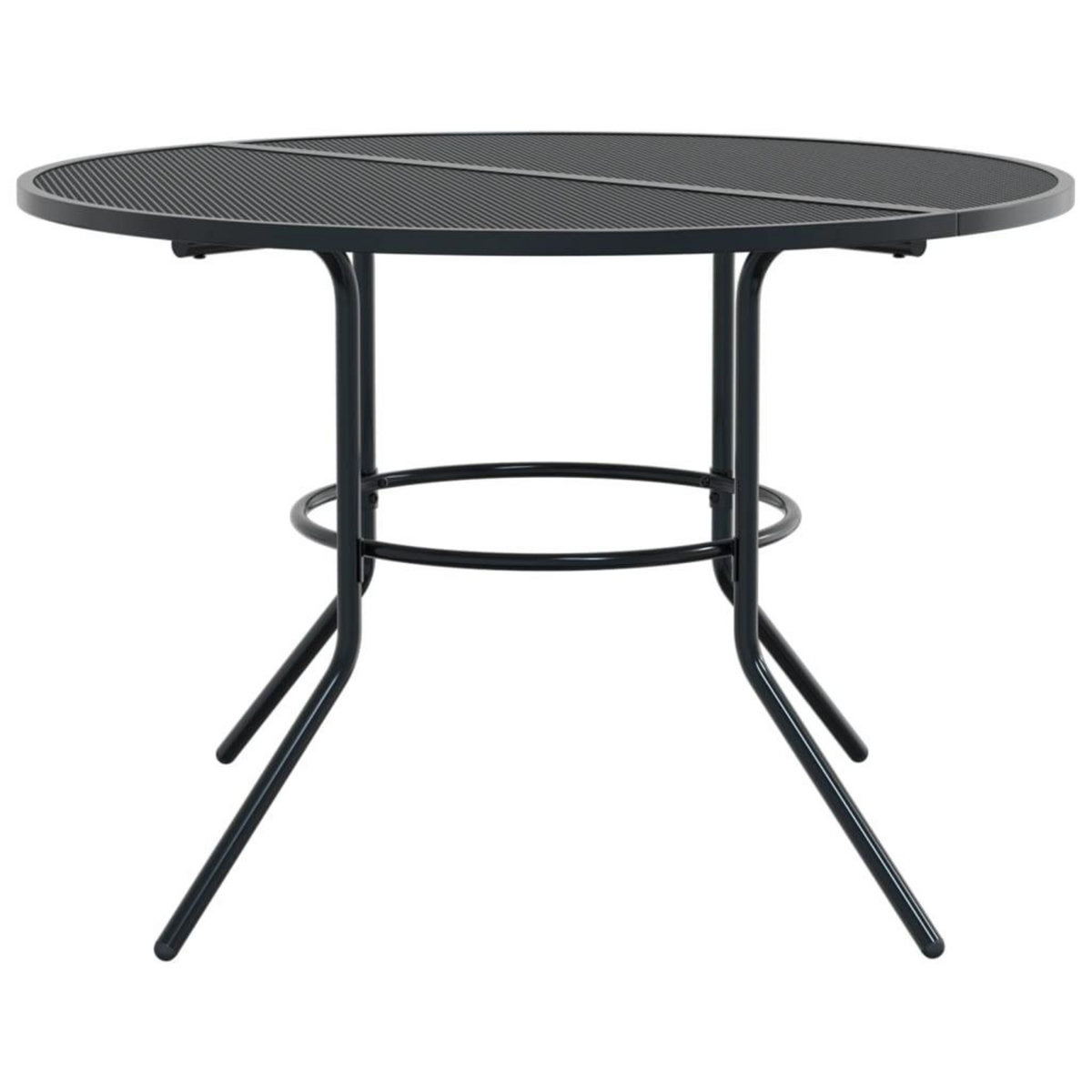 VIDAXL Table de patio ronde anthracite acier enduit de poudre