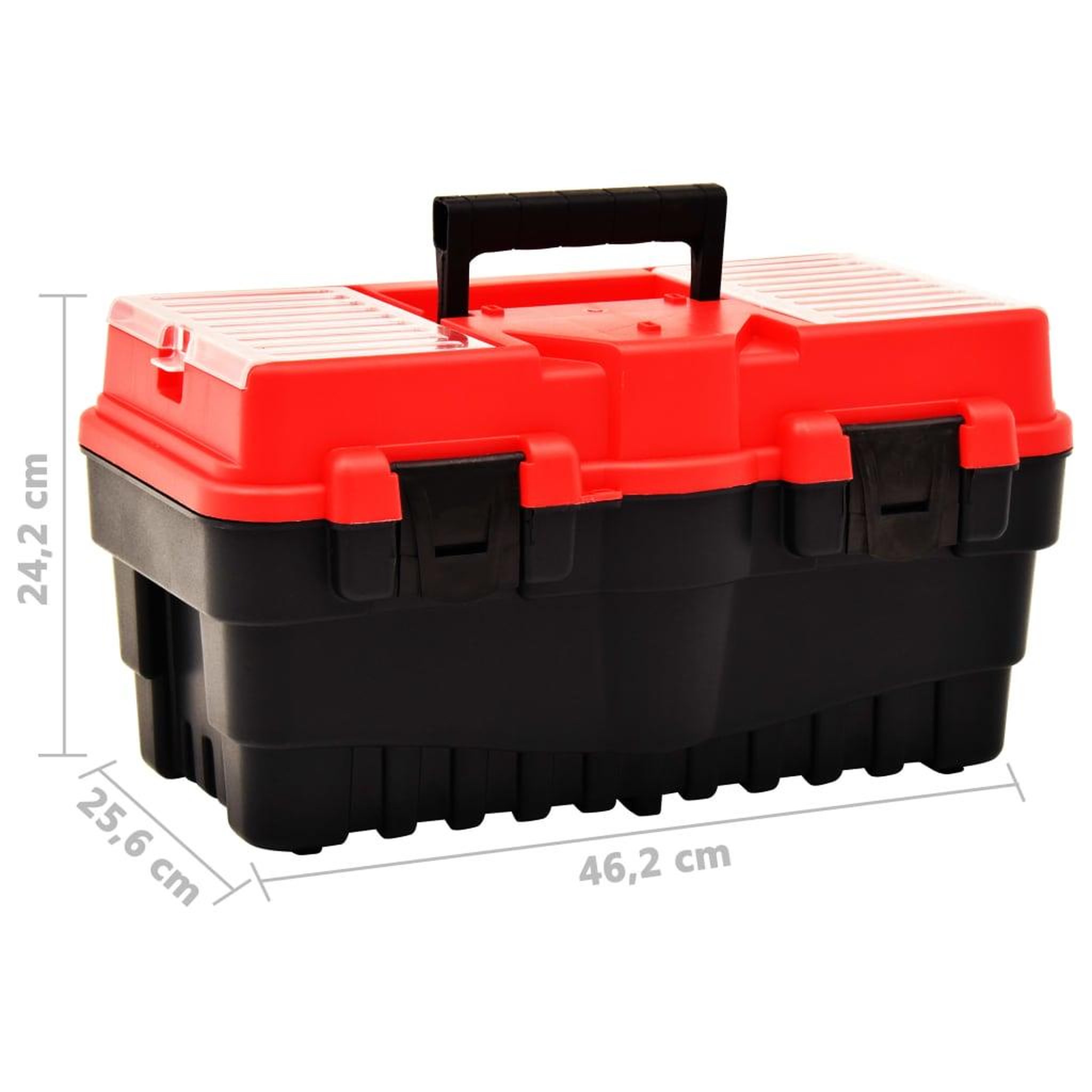 Voir la diapositive 6 : VIDAXL Boîte a outils Plastique 462x256x242 mm Rouge