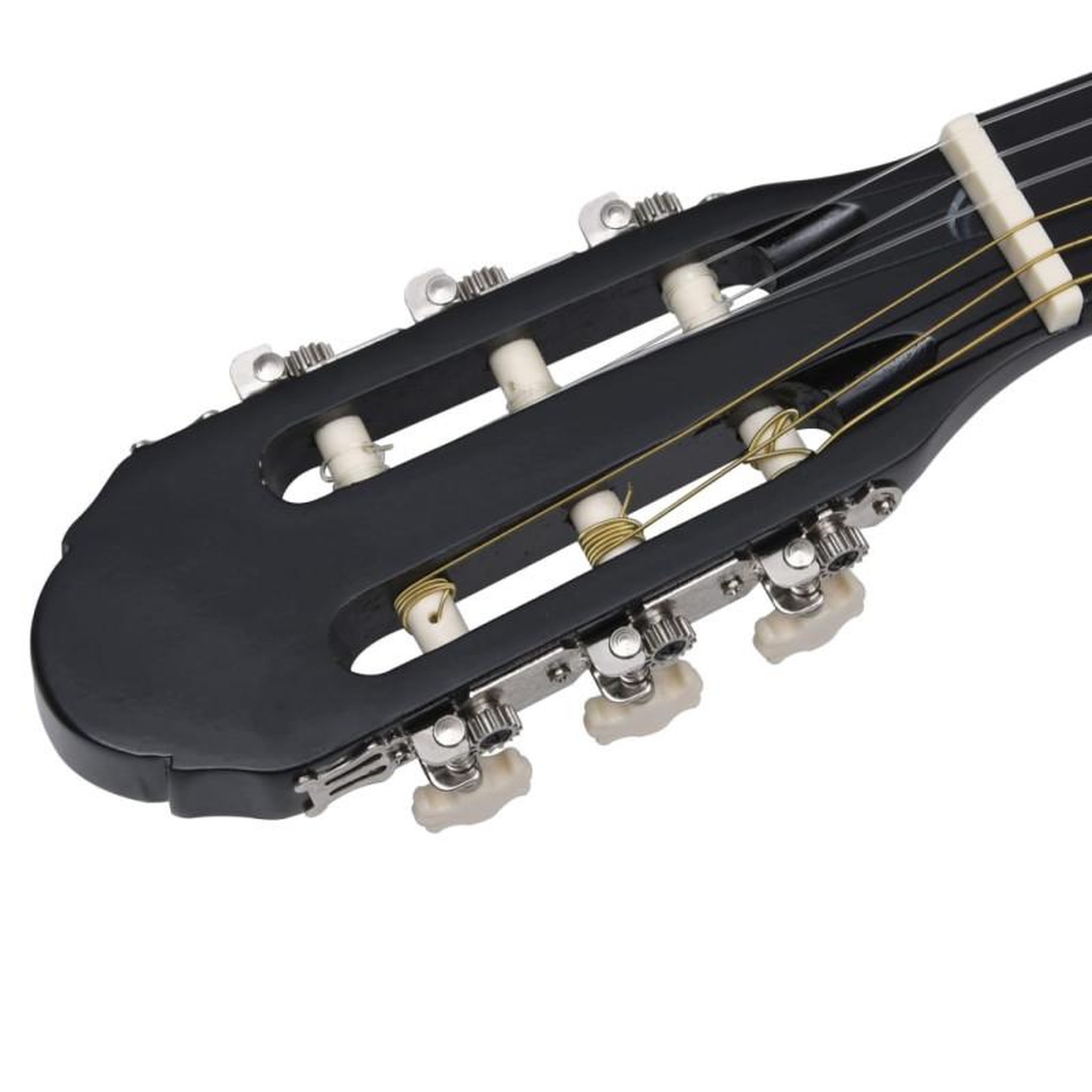 Voir la diapositive 4 : VIDAXL Guitare découpée classique occidentale égaliseur 6 cordes Noir