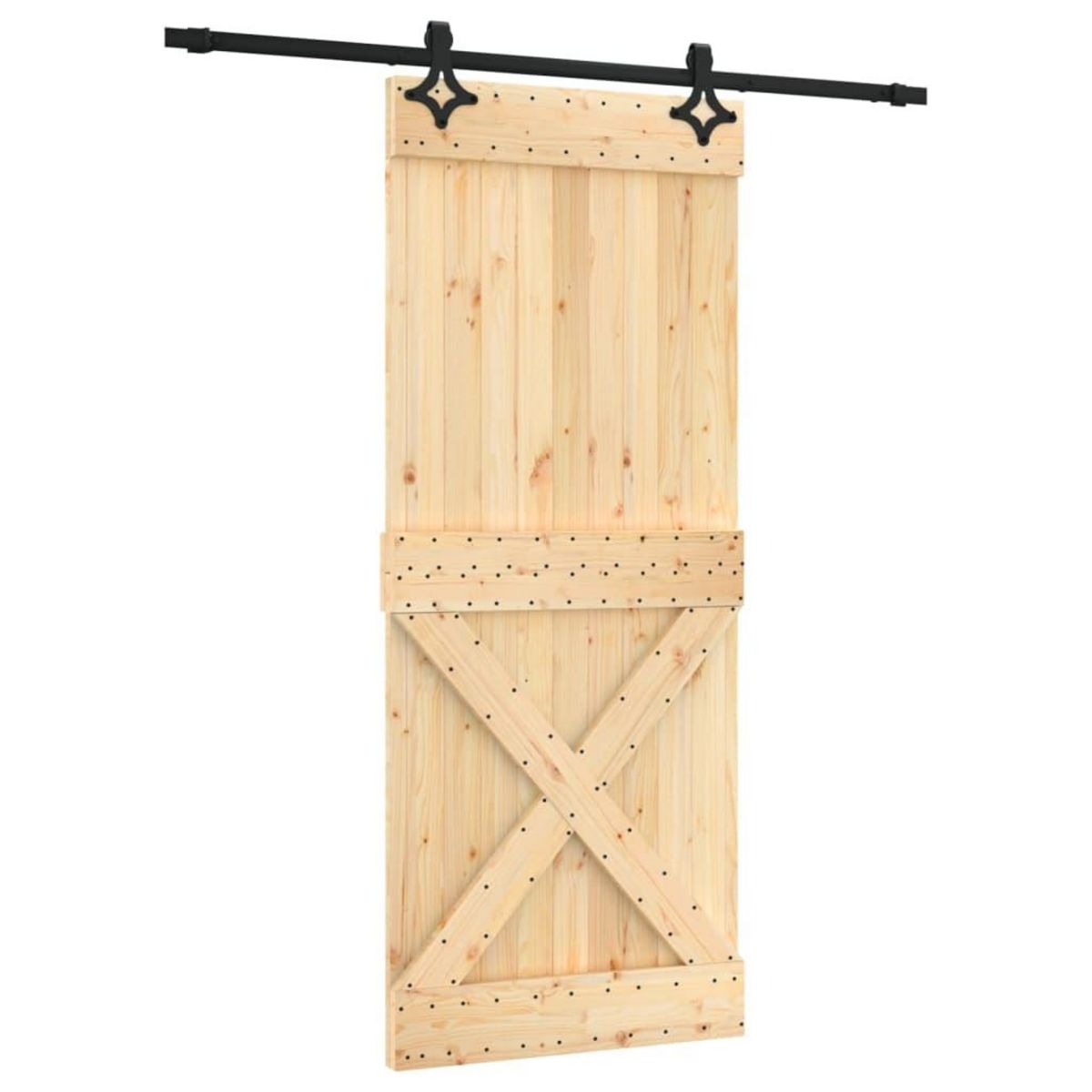 VIDAXL Porte coulissante et kit de quincaillerie 85x210 cm pin massif
