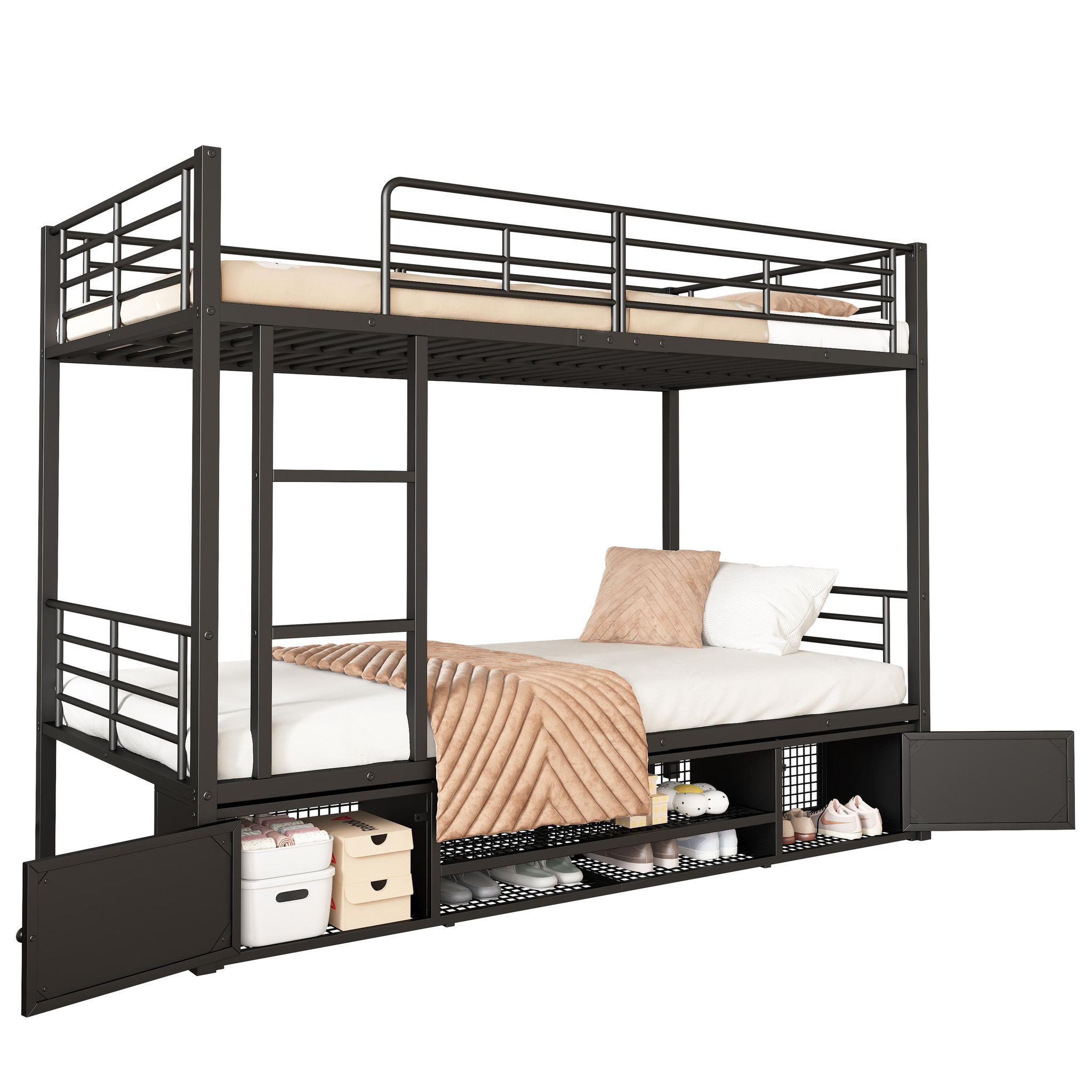 MERAX Lit superposé 90x200cm. Coloris disponibles : Blanc