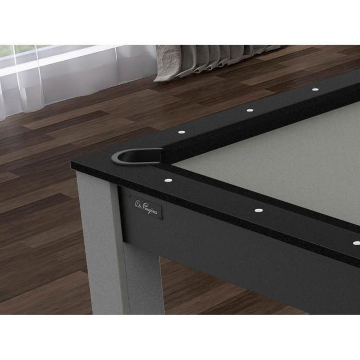 Paris Prix Table de Billard Convertible  Ohio  185cm Gris & Noir Grainé