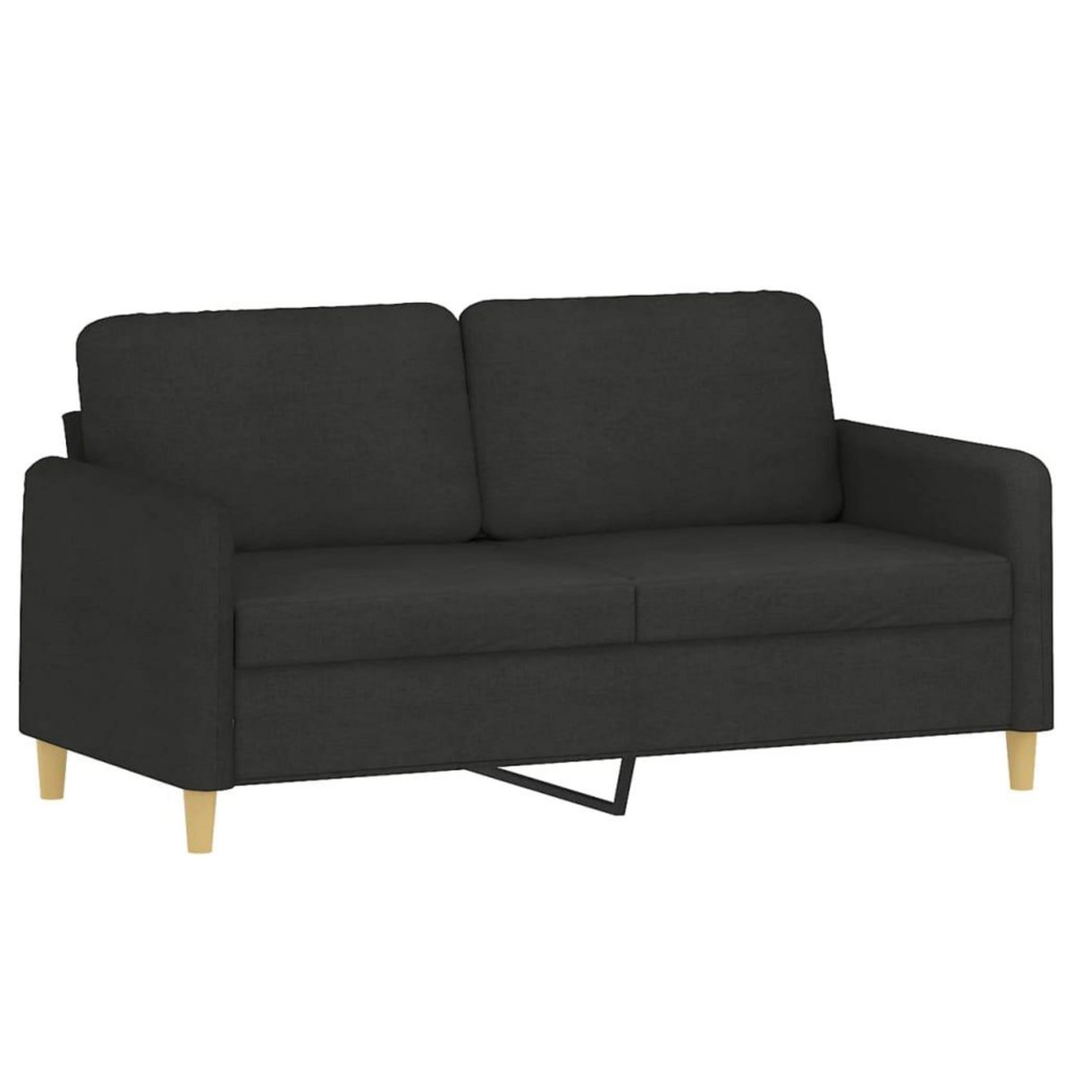 VIDAXL Ensemble de canapes 3 pcs avec coussins noir tissu