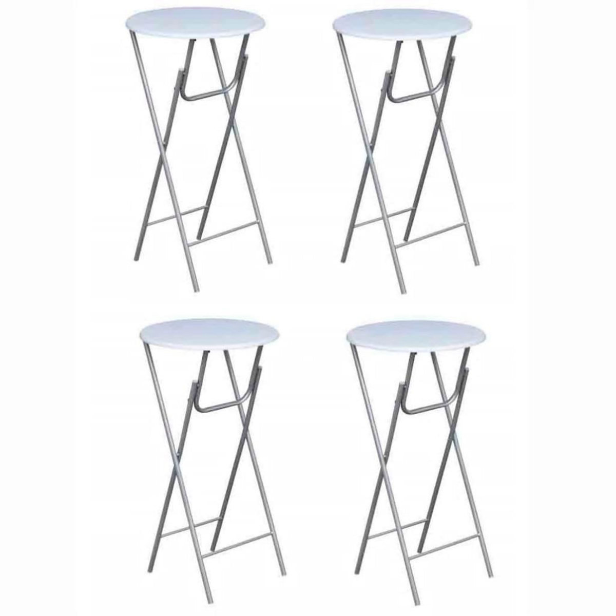 VIDAXL Table de bar 4 pcs avec dessus de table en MDF Blanc