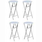 VIDAXL Table de bar 4 pcs avec dessus de table en MDF Blanc