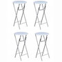 Voir la diapositive 1 : VIDAXL Table de bar 4 pcs avec dessus de table en MDF Blanc