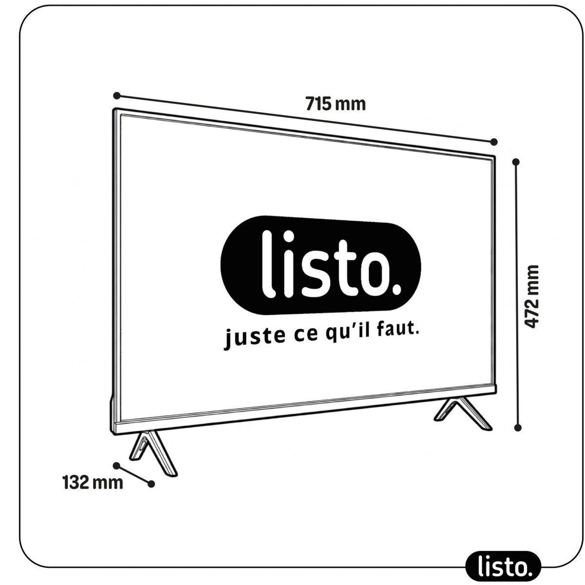 Voir la diapositive 4 : Listo Tv led 40fhd036 (2022) 40  (101 cm)