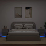 VIDAXL Armoires de chevet et lumieres LED 2 pcs sonoma gris