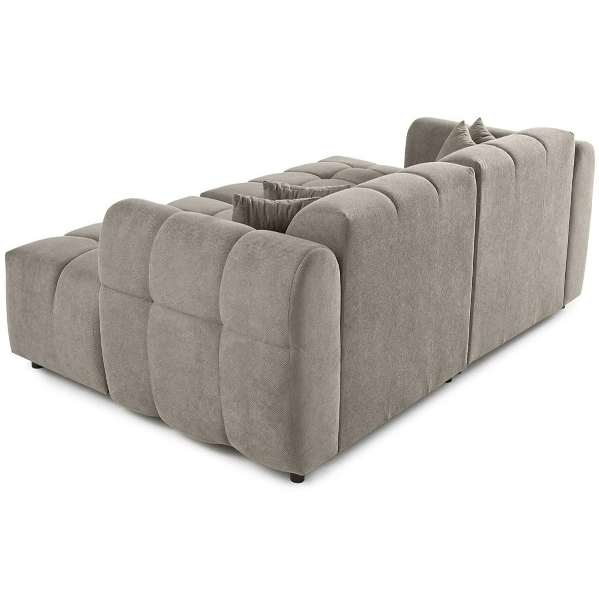 Voir la diapositive 5 : BEST MOBILIER Ray - canapé droit 4 places avec double méridienne - assise profonde - en tissu texturé
