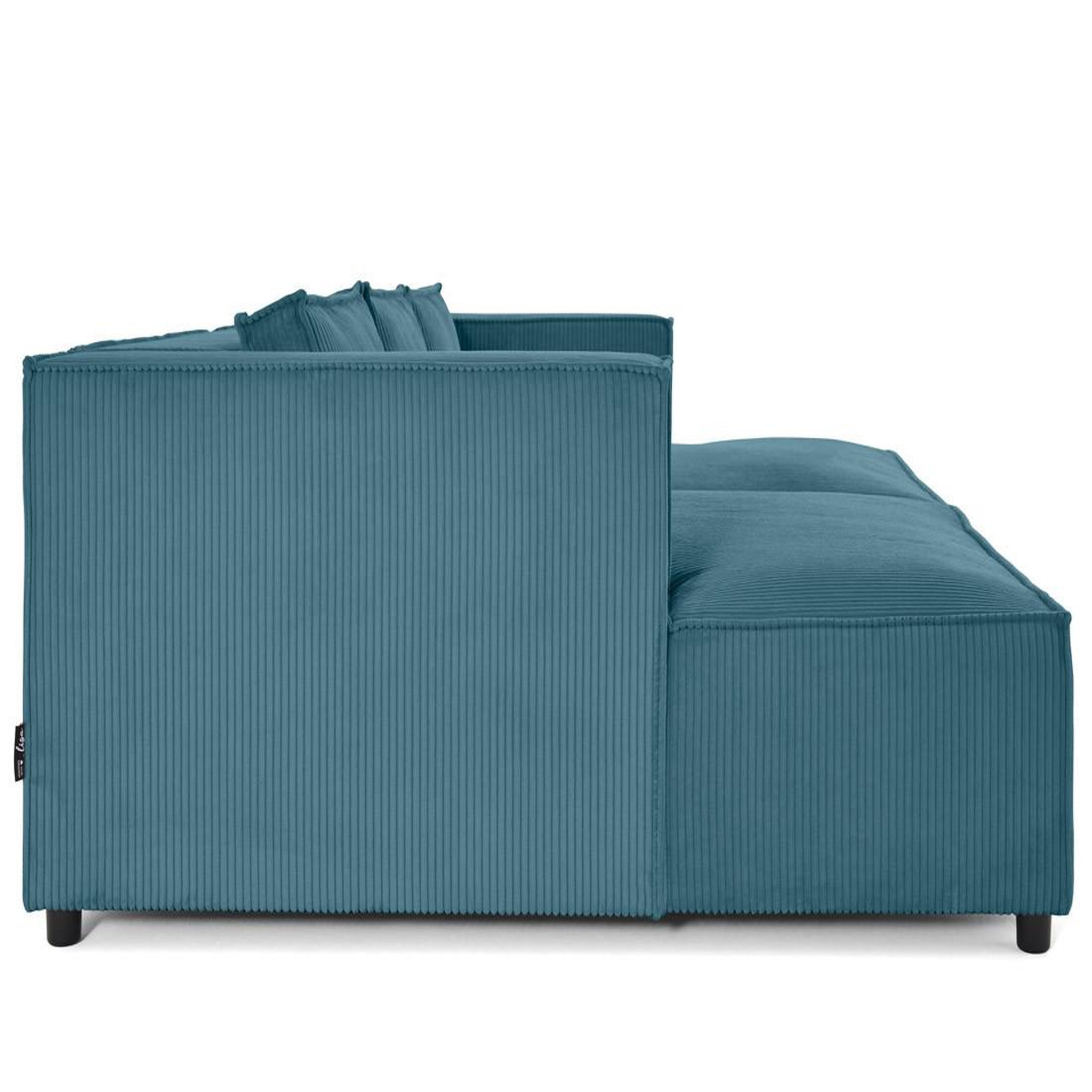 Voir la diapositive 5 : LISA DESIGN Stella - canapé droit 3 places avec double méridienne - assise profonde - en velours côtelé