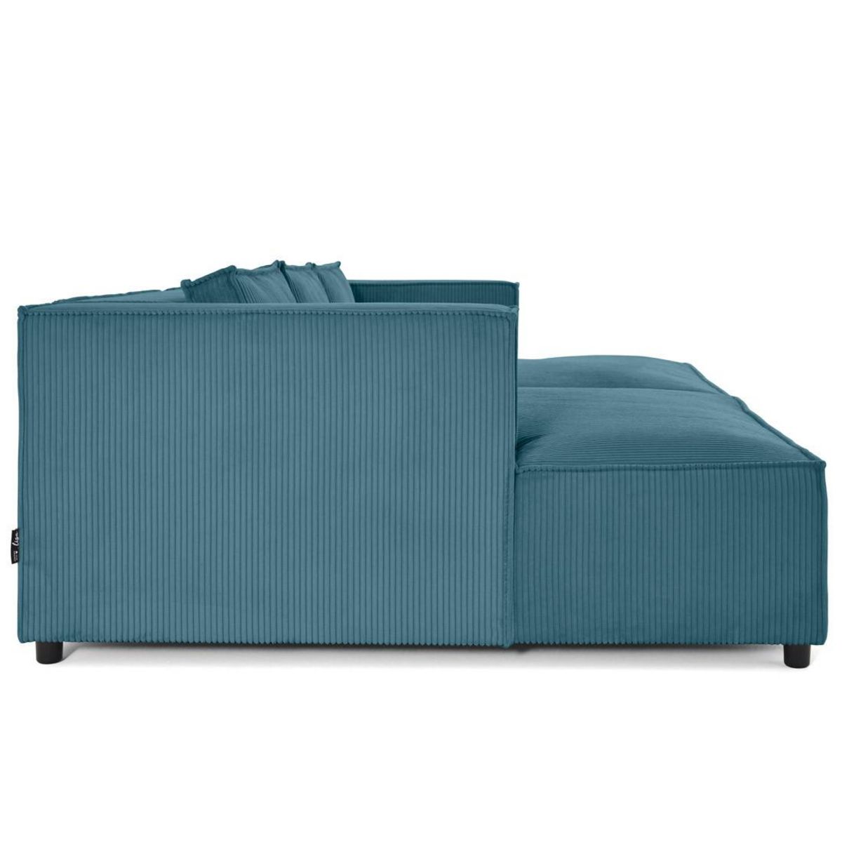 LISA DESIGN Stella - canapé droit 3 places avec double méridienne - assise profonde - en velours côtelé