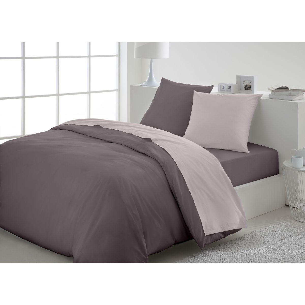 Parure de drap flanelle BICOLORE