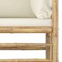Voir la diapositive 4 : VIDAXL Salon de jardin 4 pcs avec coussins blanc creme bambou