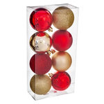 ATMOSPHERA Lot de 8 Boules de Noël  Colorama  7cm Rouge & Or