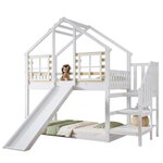 MERAX Lit superposé 90x200cm coloris blanc bois massif