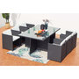 Voir la diapositive 2 : CONCEPT USINE Table et chaises 6 places encastrables en résine noir-blanc MIAMI