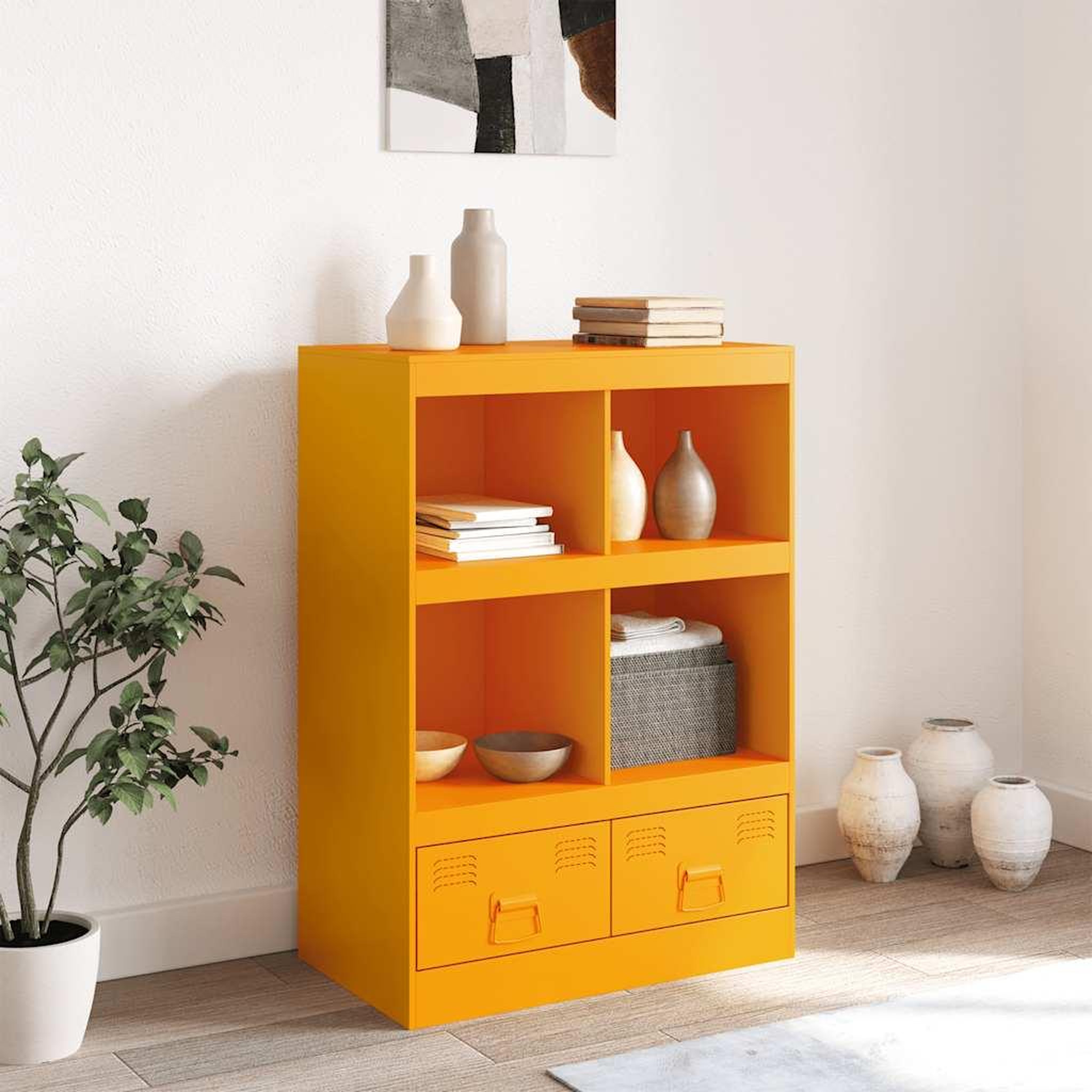 Voir la diapositive 3 : VIDAXL Buffet jaune moutarde 67x39x95 cm acier