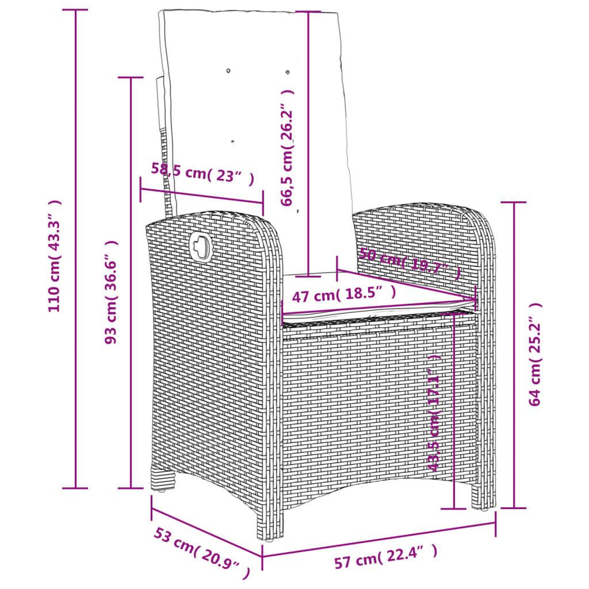 Voir la diapositive 6 : VIDAXL Chaises inclinables jardin lot de 2 et coussins resine tressee