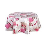 TOILINUX Nappe en toile cirée ronde Aspen - Diam. 150 cm - Rouge