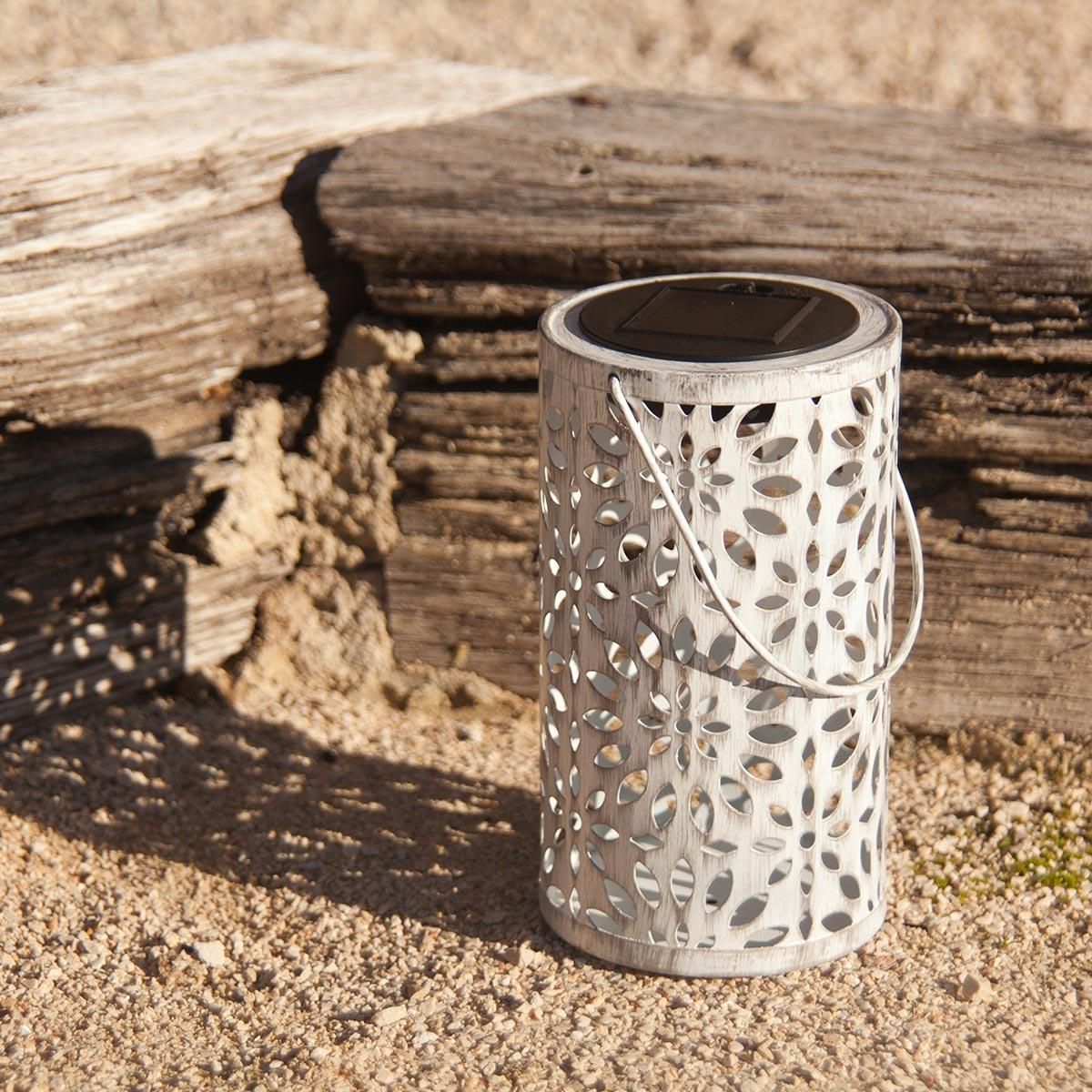 Lumisky 2 lanternes solaires ombre fleur BLOOM Blanc Metal H31cm