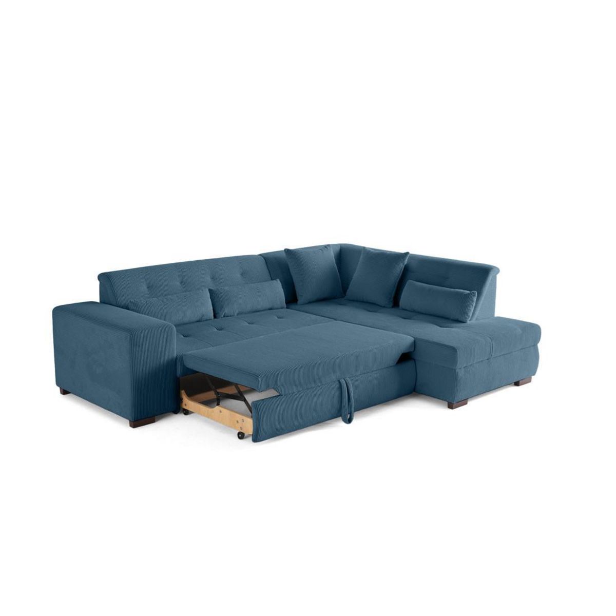 LISA DESIGN Vermont - canapé d'angle droit - 5 places - convertible - en velours côtelé