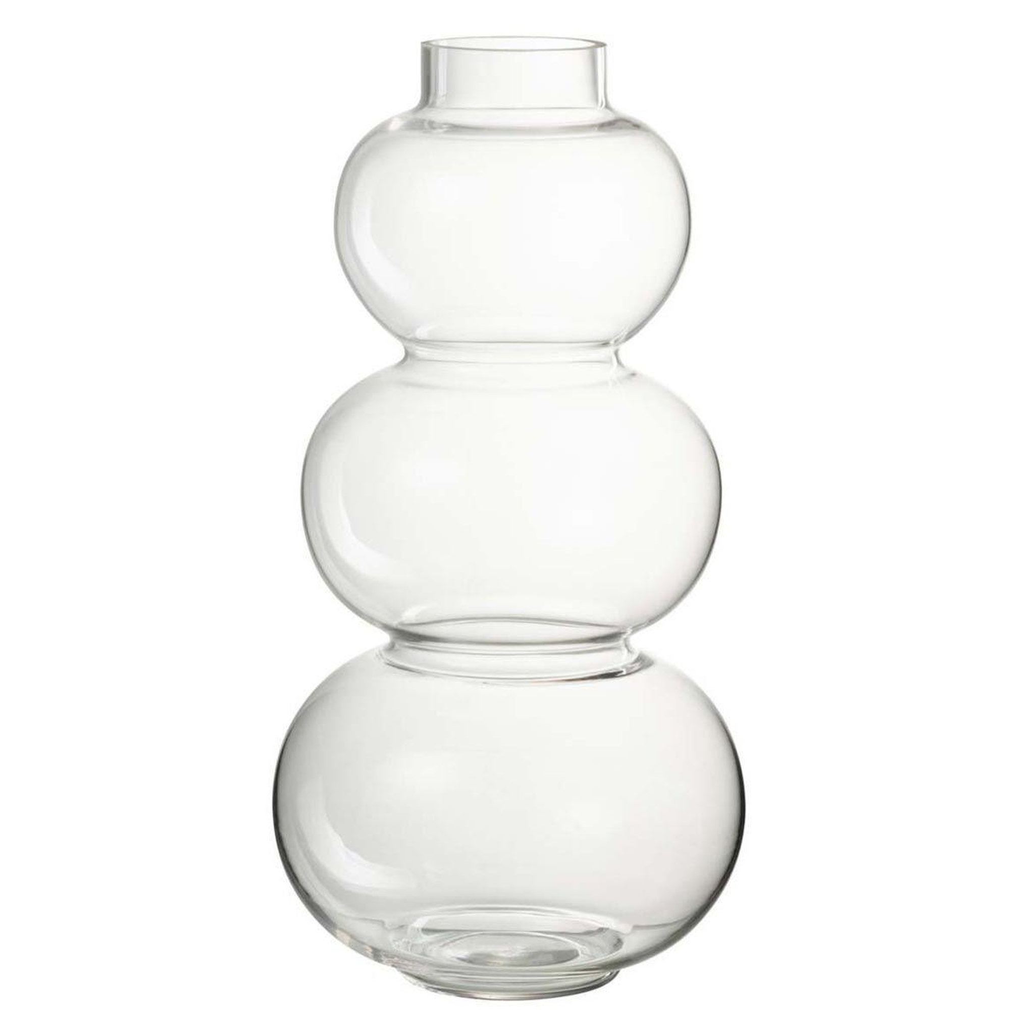 J-LINE Vase design en verre  boule  36cm transparent