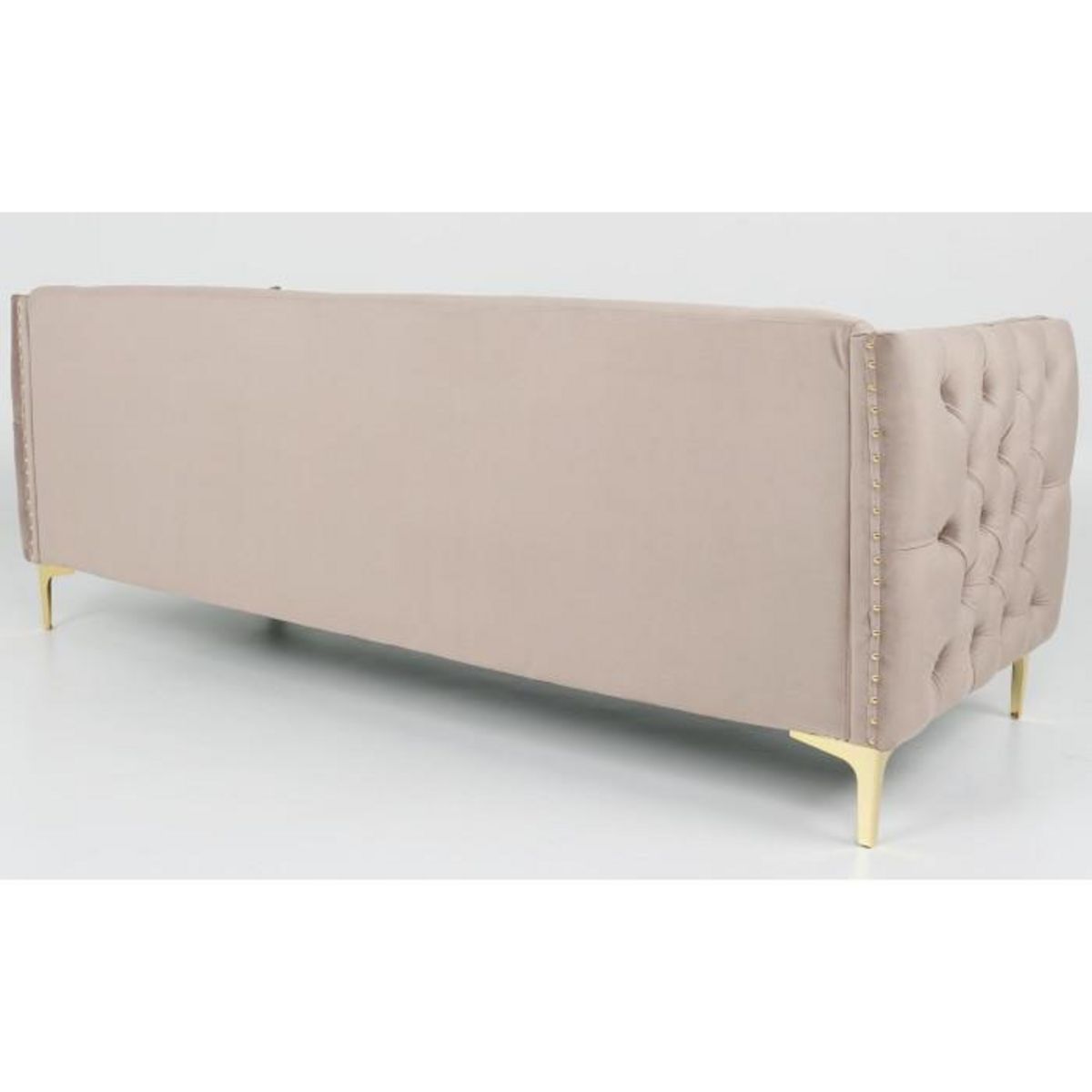 Paris Prix Canapé 3 Places en Velours  Suez  204cm Taupe